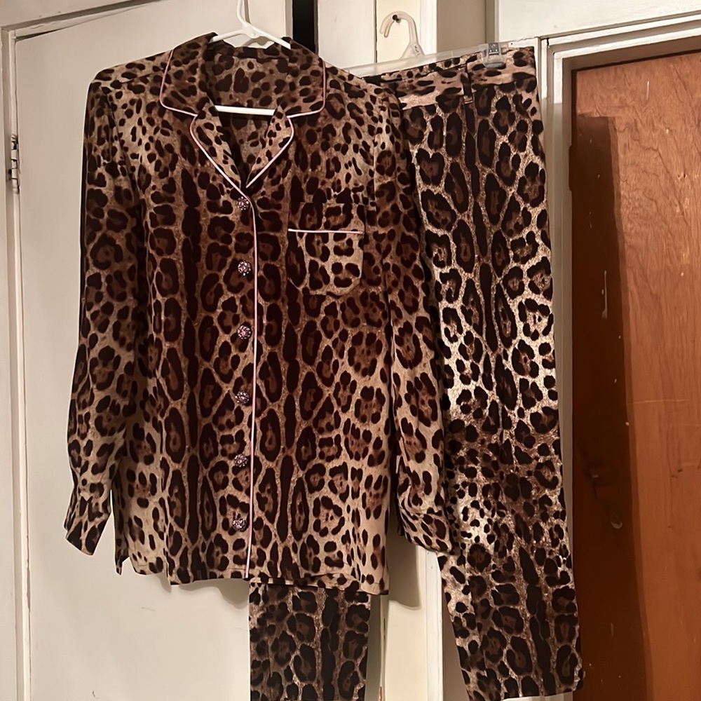 Dolce and Gabanna Cotten Blend Pant and Silk Blouse Size 44 Euro
